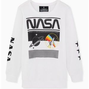Torrid Size 3 NASA White Fleece Crew Sweatshirt